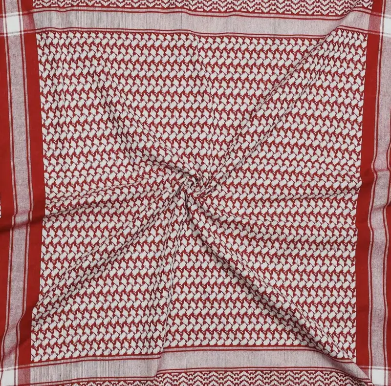 Palästina Schal, Keffiyeh, Rot/Weiß (Danish Version)