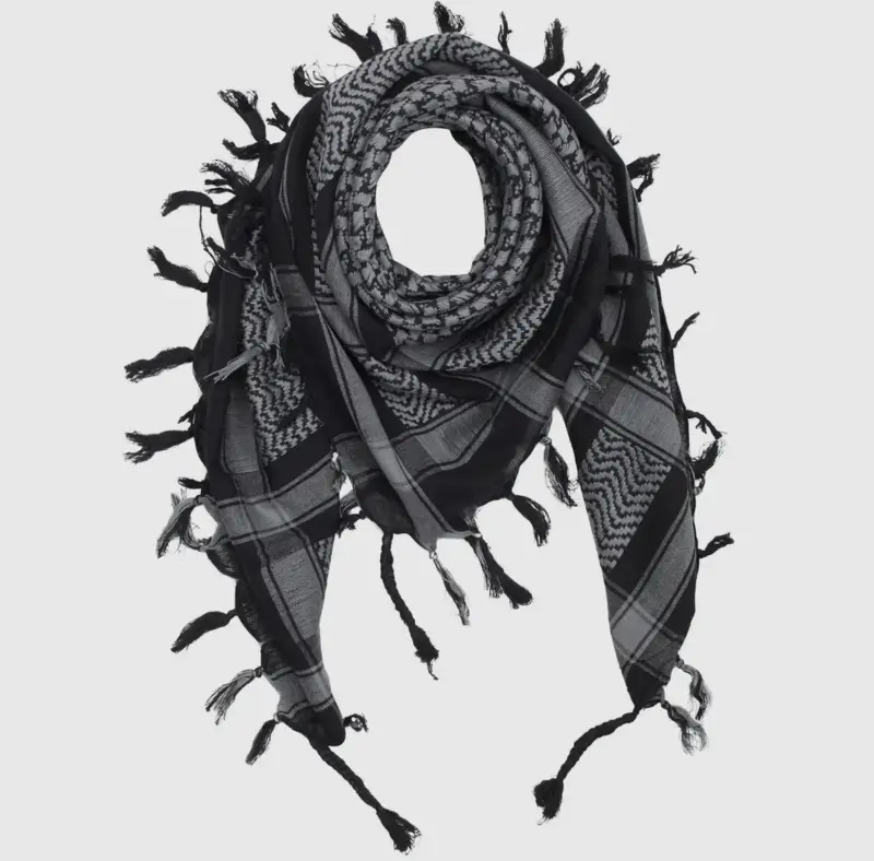 Palästina Schal, Keffiyeh, schwarz/grau