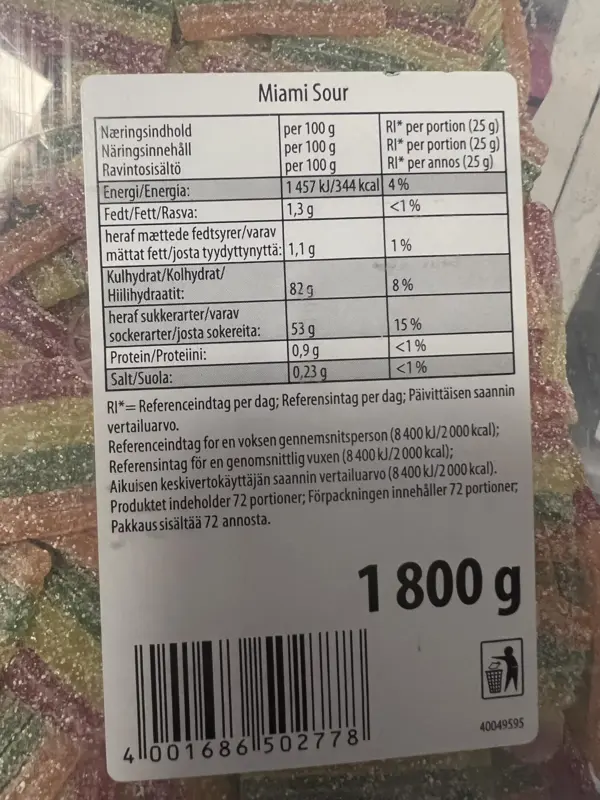 Miami Sour 1,8 Kg Haribo