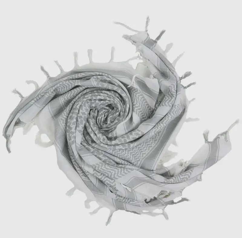 Palästina Schal, Keffiyeh, Weiß/Hellgrau