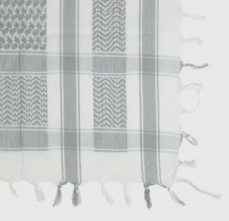 Palästina Schal, Keffiyeh, Weiß/Hellgrau