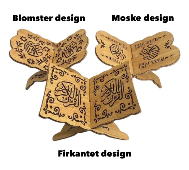 Enkel Koranholder i Træ (Forskellige Designs)