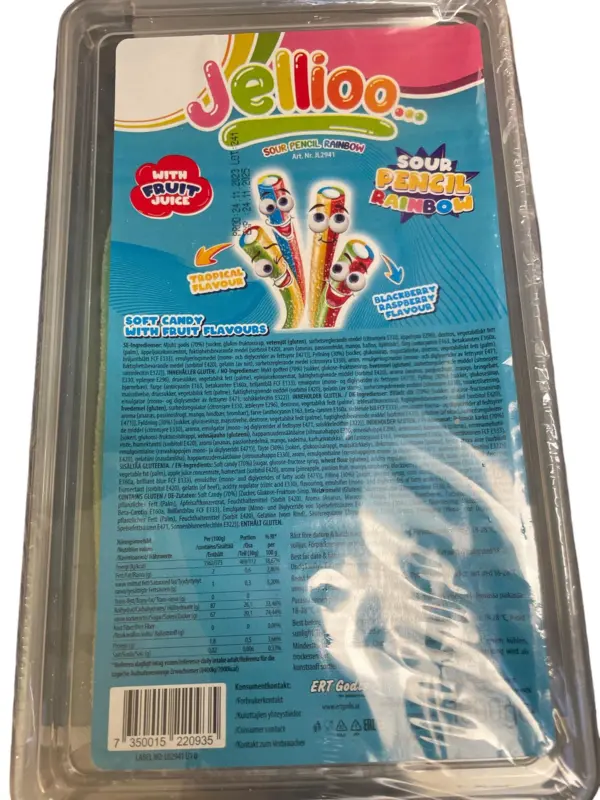 Jellioo Sour Pencil Rainbow 1kg