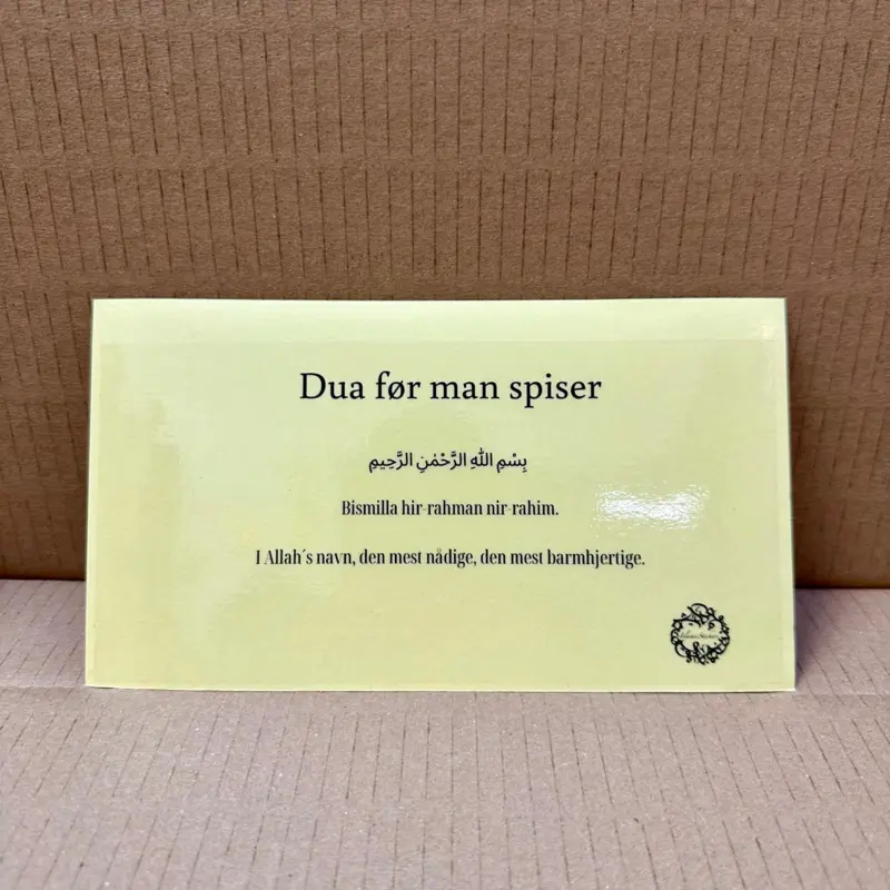 Dua før man spiser klistermærke