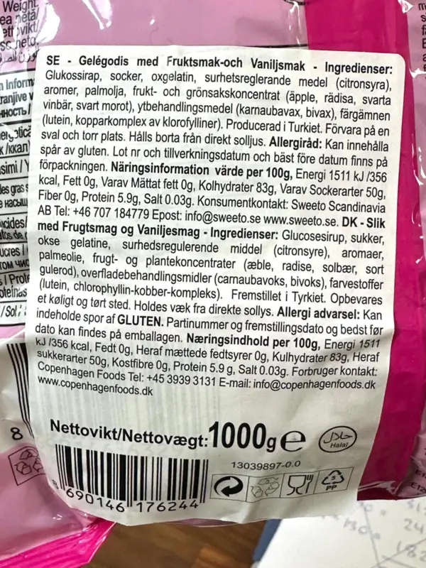 Jelly Sharks, Bebeto 1 kg