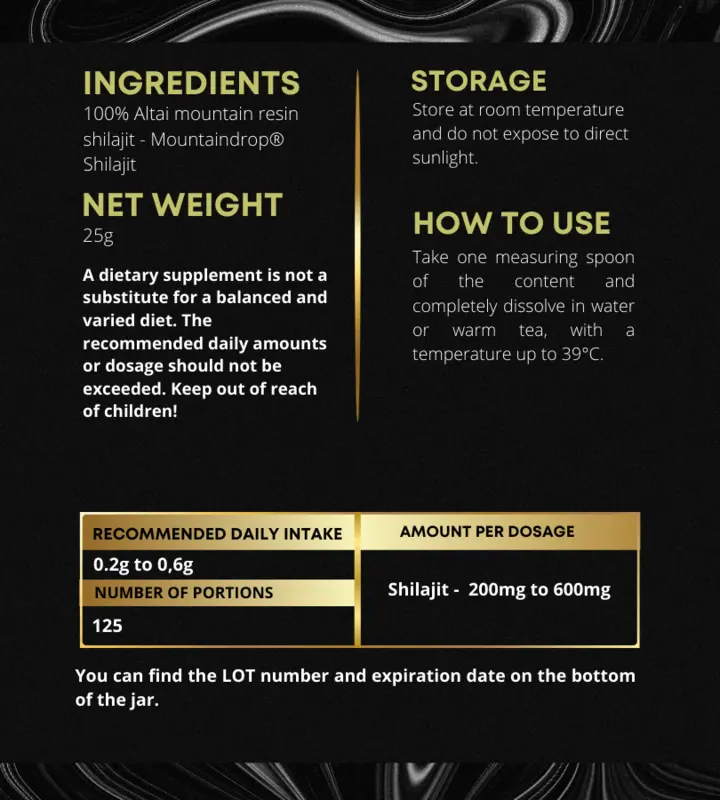 Premium Original Shilajit Altai 40g