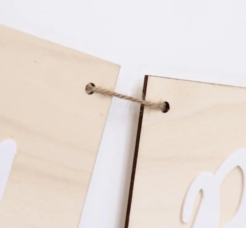 Eid mubarak Banner i Trä (13 x 18 Cm)