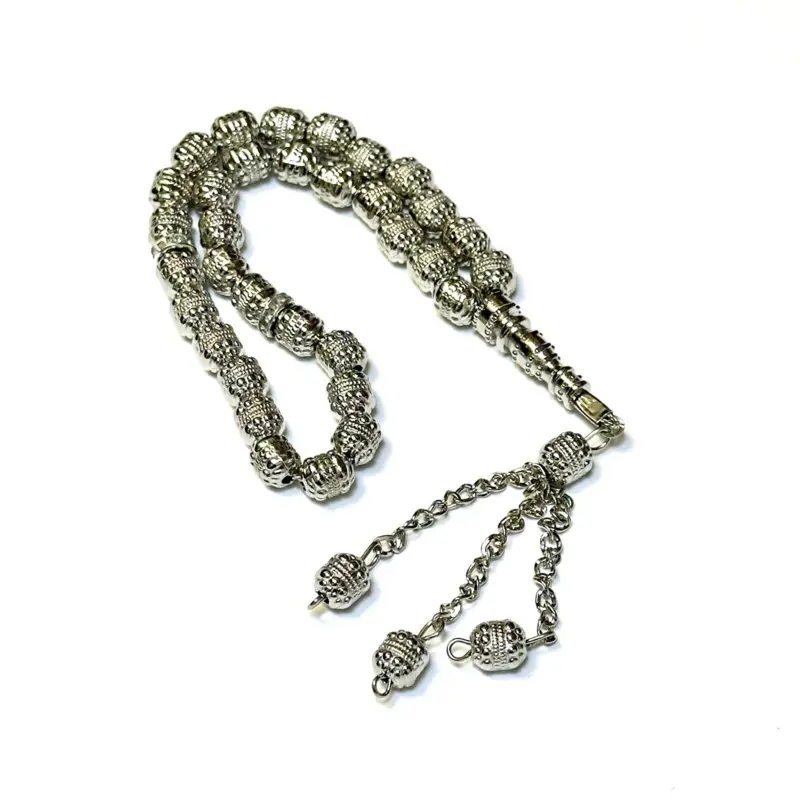 Tasbih aus Metall mit verzierten Perlen, 33 Perlen