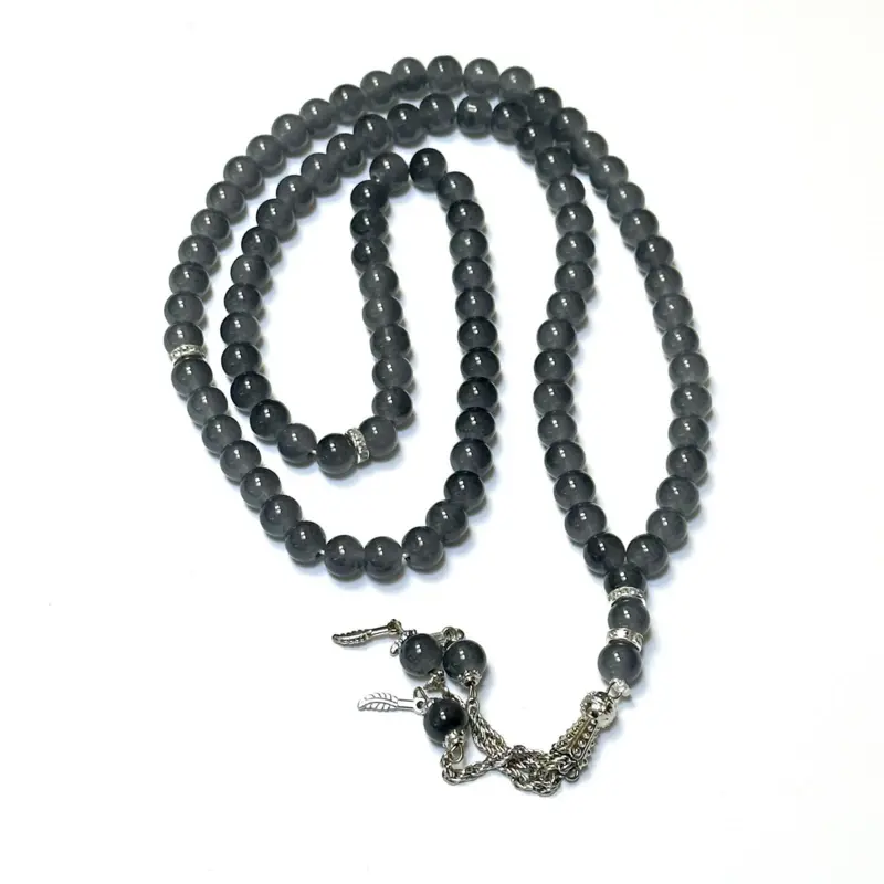 Klassisk perle tasbih med sølv detaljer, 99 perler (4 farver)