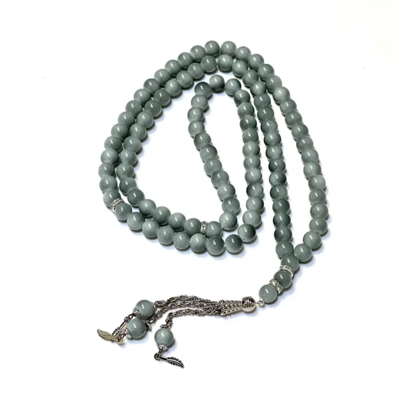 Klassisk perle tasbih med sølv detaljer, 99 perler (4 farver)