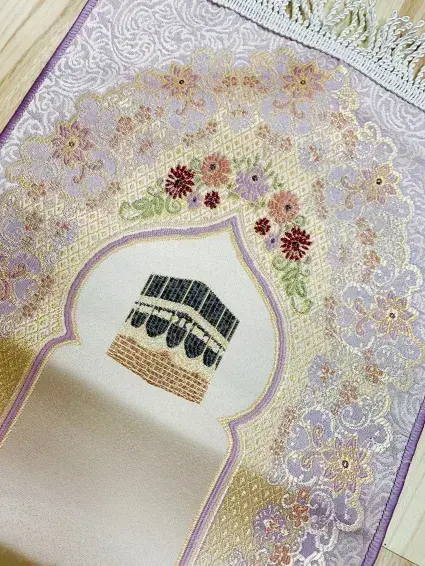 Luksus Kaaba bedetæppe i Guld/ Lilla