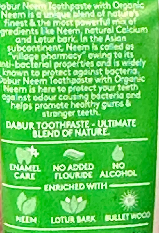 Dabur anti bakteriel neem tandpasta, 20g