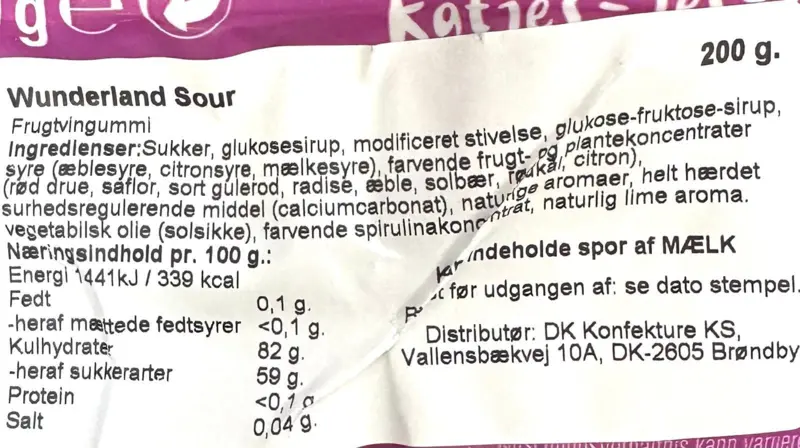 Katjes Wunderland Sour, 175 g (bedst før juni 2025)