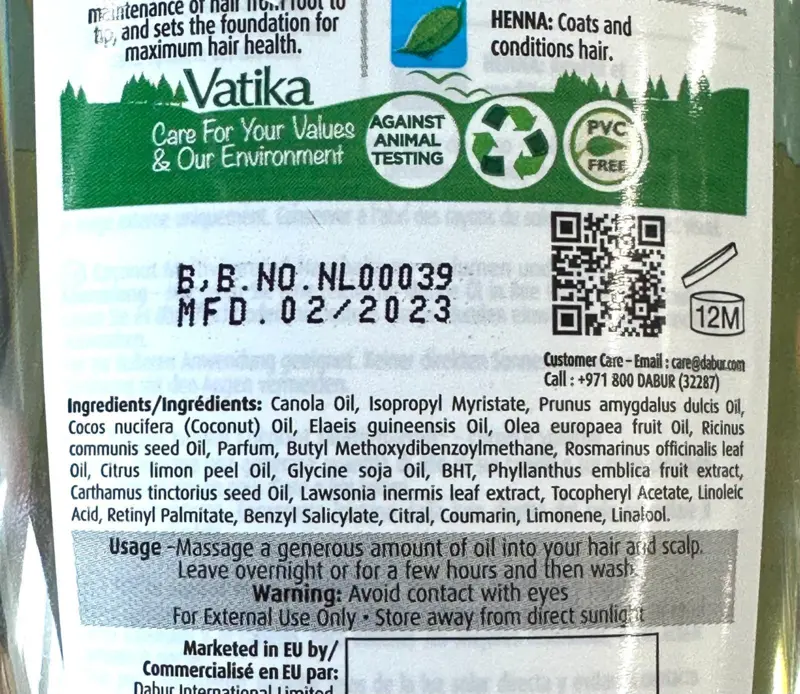 Vatika Coconut Haaröl, 200ml