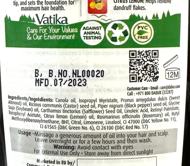 Vatika Castor Multivitamin hårolja, 200ml