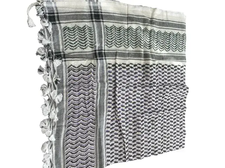 Hvid med Lilla/Grøn Keffiyeh