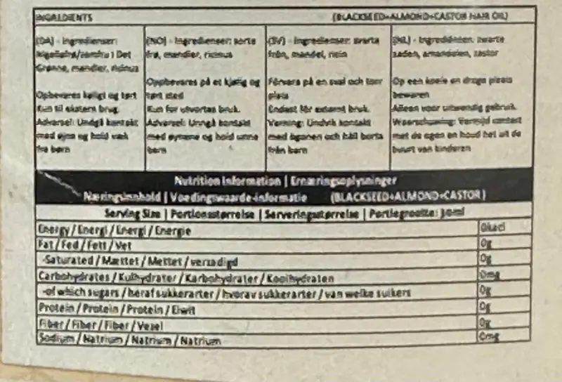 Blackseed Mandel Rizinusöl 200ml