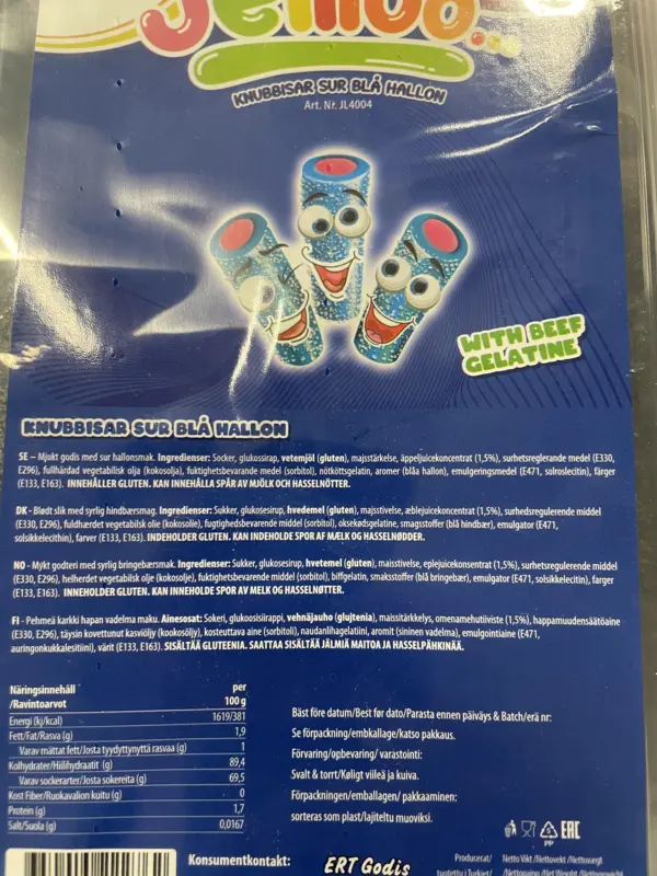 Sure Blå Hindbær - Jellioo 1kg