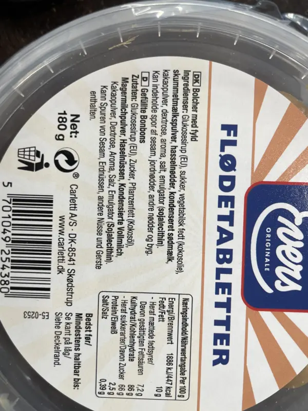 Gräddtabletter 180g - Evers