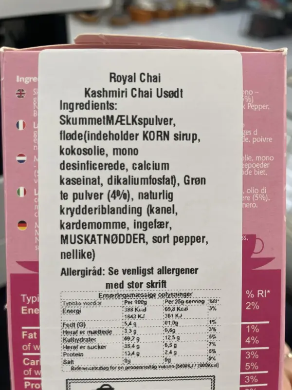 Kashmiri Pink Chai - Royal Chai (Unsweetned) (Bedst før 2-2026)