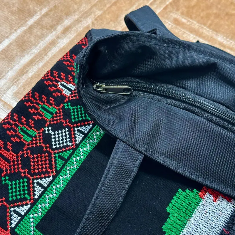 Handgefertigte Palästina Muletasche mit Reißverschluss - Bunt