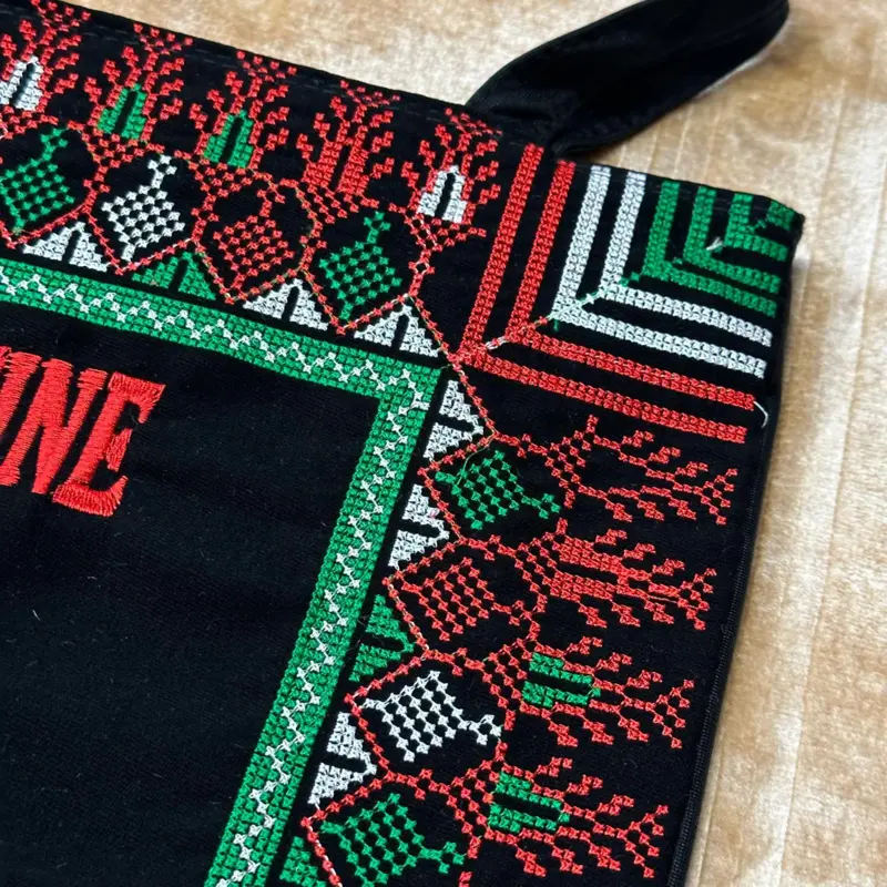 Handgefertigte Palästina Muletasche mit Reißverschluss - Bunt