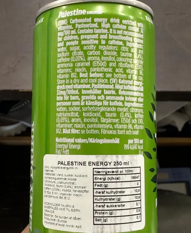 Palestine Energy Drink, 250ml