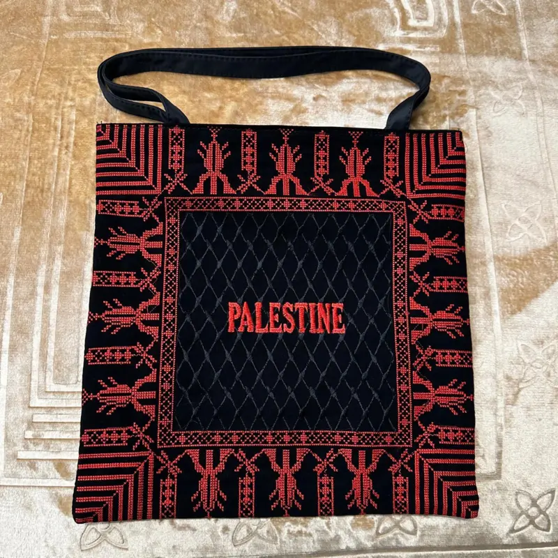 Handgefertigte Palästina Muletasche mit Reißverschluss - Rot