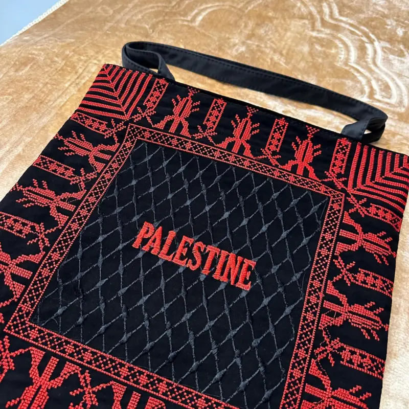 Handgefertigte Palästina Muletasche mit Reißverschluss - Rot