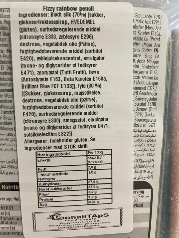 Fizzy Rainbow Pencils 1100g