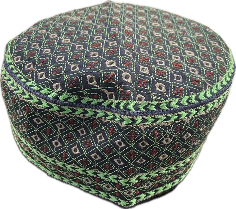 Handgenähte Sultan-Gebetsmütze, grün