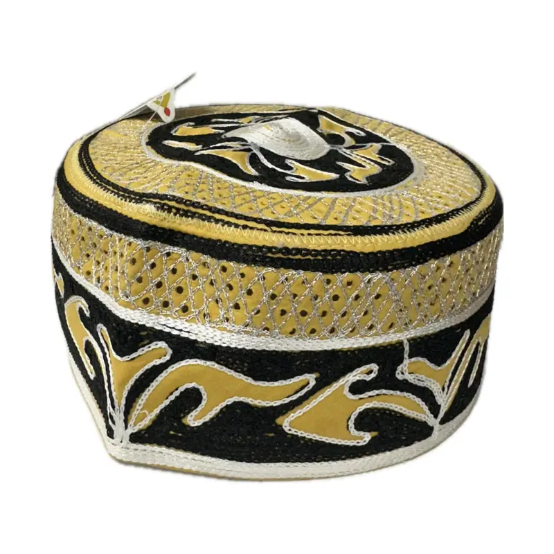 Stilvolle Gebetskappe, schwarz/gold/glitzer