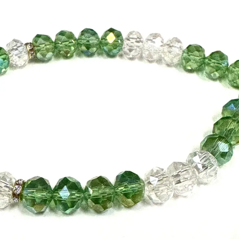 Hellgrüne & Weiße Tasbih mit Glanz