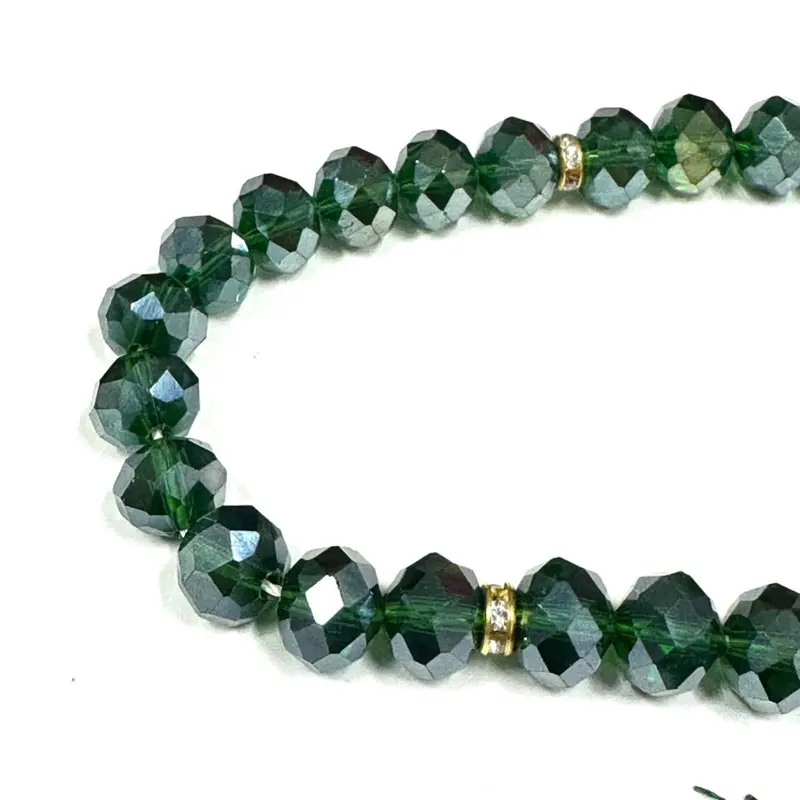 Kristallgrüne Tasbih mit 33 Perlen