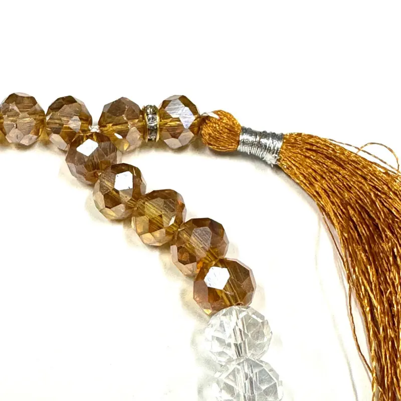 Krystal Orange Tasbih 33 Perlen