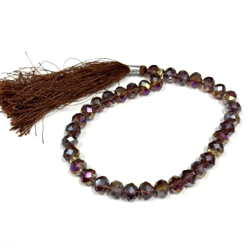 Kristall Lila/braune Tasbih