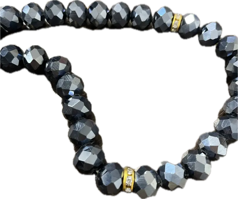 Schwarze Metall-Tasbih mit 33 Perlen