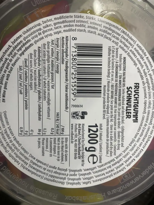 Frugtsutter Redband 1200 gram (Vegan)