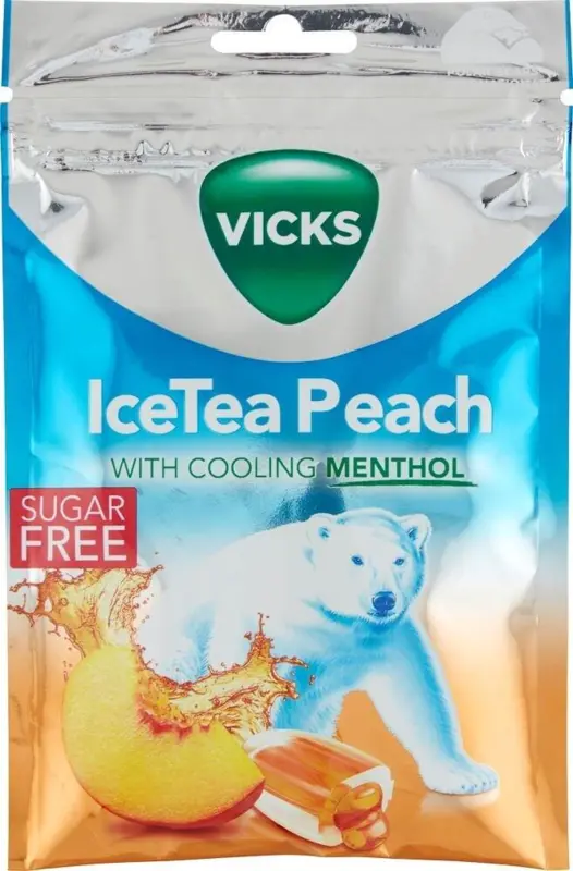 Vicks Halstabletter IceTea Peach 72 gr.