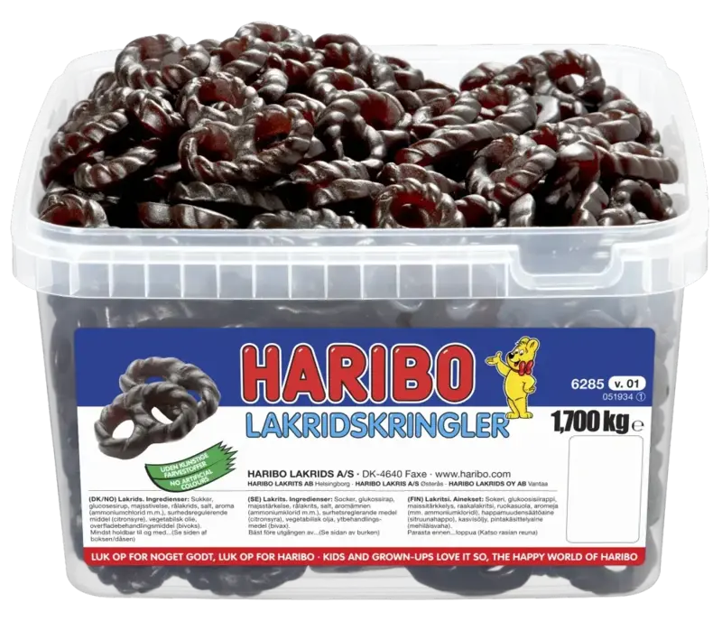 Lakridskringlor 1,7 kg. Haribo