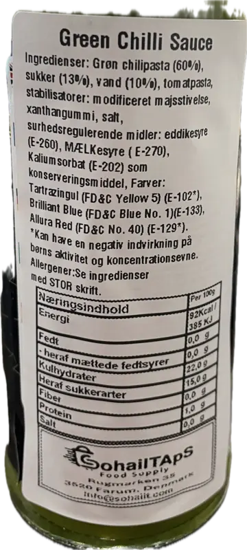 Green Chili Sauce Tooba 280g