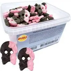 Bubs Hallonlakritsskalle Schaum 2800g