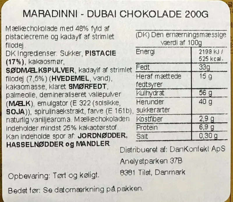 Mardinni Dubai Choklad 200 gr