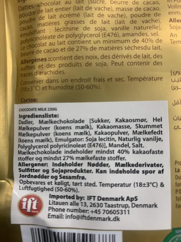 Chokodadlar från ChocoDate Mjölk 230g