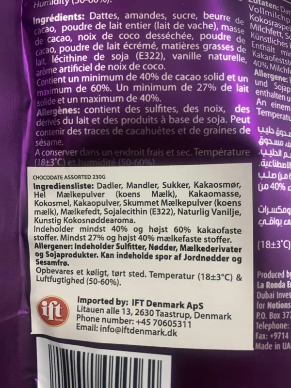 Chokodadler fra ChocoDate Blandet 230g
