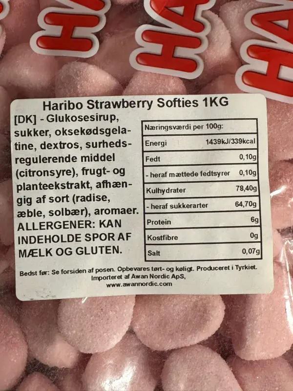 Jordgubbs Softies Haribo 1 kg