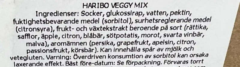 Veggiemix Haribo, 1 kg
