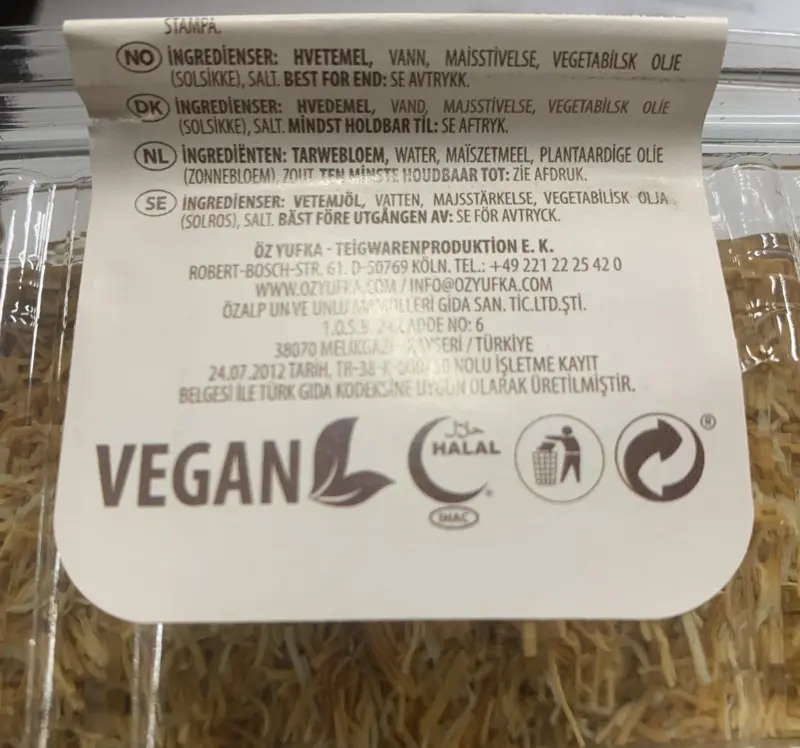 Dubai Schokolade Kadayif Oz Yukfa 200g