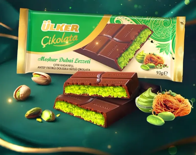 Dubai Chokolade med Pistacie og Kunafe, Ülker 93g