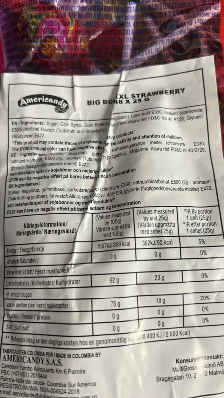 Big Bom XXL Slikkepinde1200g Med Jordbær